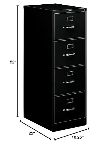 HON 4-Drawer Legal File - Full-Suspension Filing Cabinet with Lock, 52 by 25-Inch Light Gray (H514)