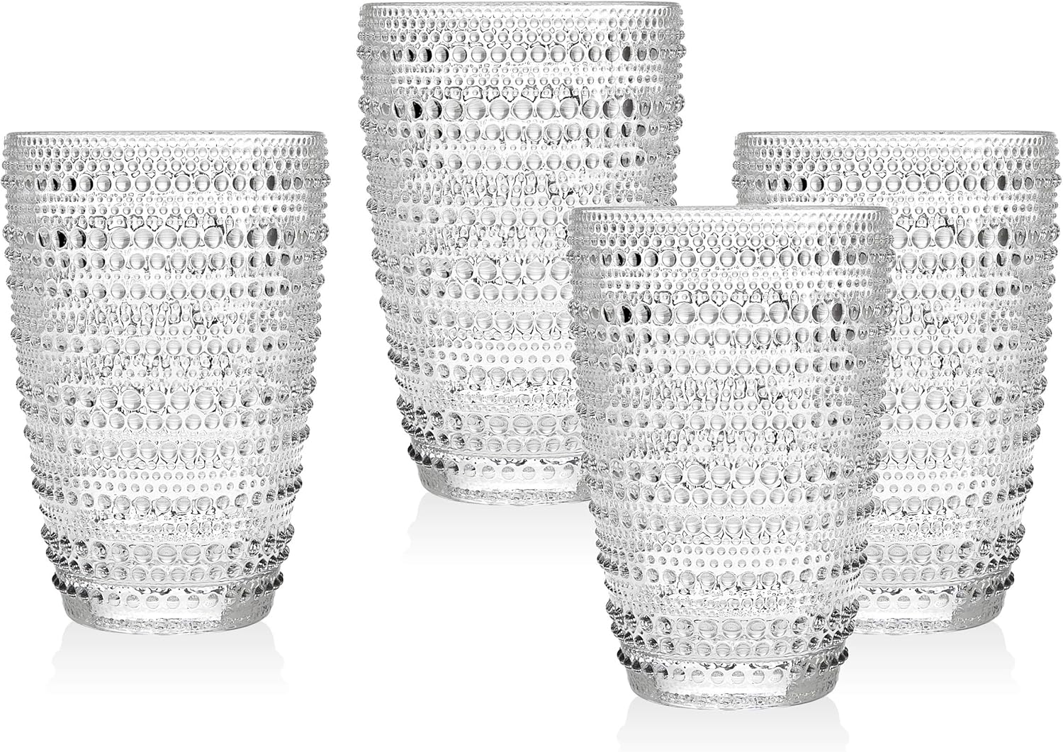 Godinger Highball Glasses Beverage Cups - Lumina, 10oz, Set Of 4
