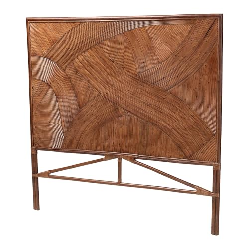 bali & pari Elettra Natural Rattan Standalone Headboard, Queen, Dark Brown