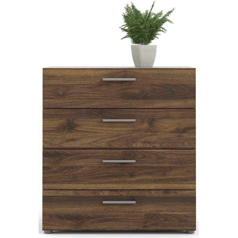 Home Square 3 Piece Bedroom Set with 4 Drawer Chest and 2 Nightstands in Walnut