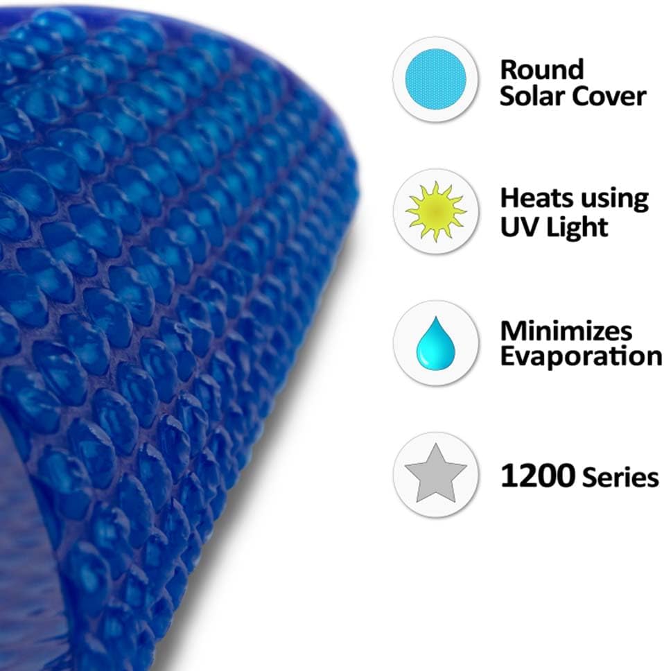 Sun2Solar Blue 18-Foot-by-36-Foot Oval Solar Cover | 1200 Series Style | Heat Retaining Blanket for In-Ground and above-Ground Swimming Pools and Spas | Use Sun to Heat Pool | Bubble-Side Down