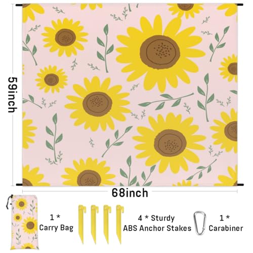 Watercolor Oranges Fruits Beach Blanket Adults Waterproof Sandproof Large Beach Mat 59”x 68” Compact Lightweight Picnic Blankets Portable Quick Drying Sand Free Mats for Travel Camping Hiking