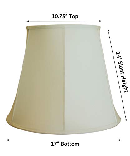 10.75x17x14 Eggshell Empire Shantung Lampshade with Brass Spider fitter - Perfect for table and Floor lamps - Large, Egg Shell