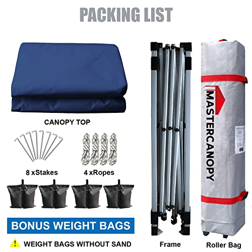 MASTERCANOPY Durable Pop-up Canopy Tent with Roller Bag (Black)