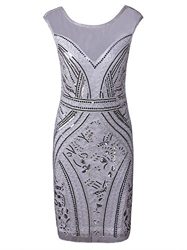 Vijiv 1920s Short Prom Dresses V Neck Inspired Sequins Cocktail Flapper Dress