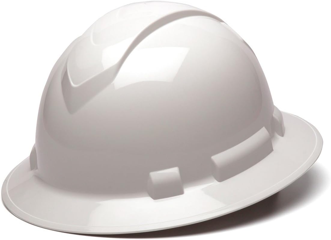 Pyramex - HP54110 Ridgeline Full Brim Hard Hat, 4-Point Ratchet Suspension, White