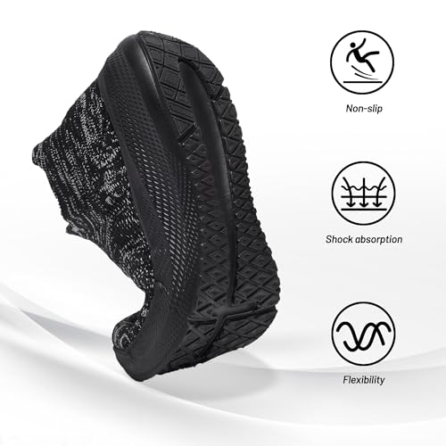 SHULOOK Womens Slip on Walking Shoes Comfort Lightweight Breathable Sock Shoe Non-Slip Mesh Casual Fashion Tennis Running Sneakers
