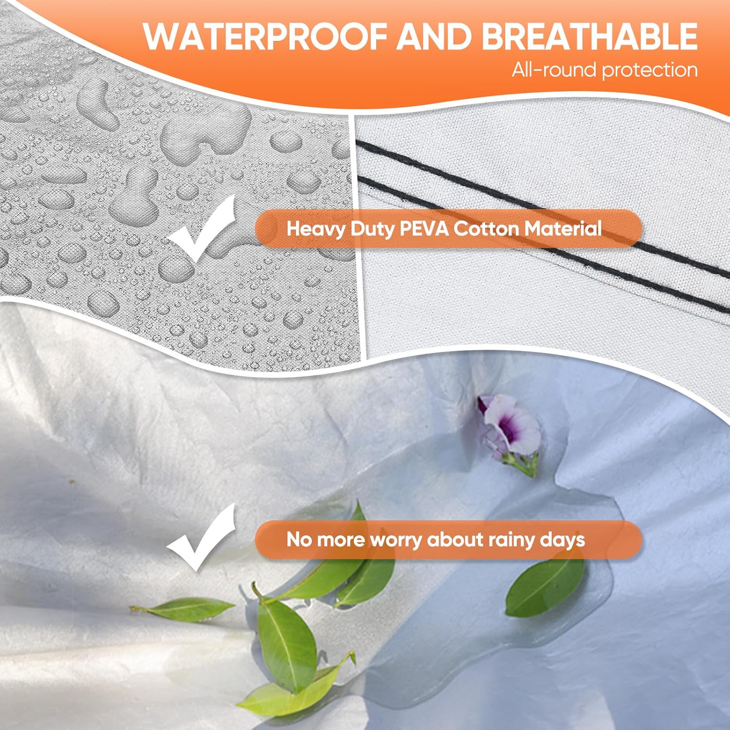 NEVERLAND Compatible with Jeep Wrangler Cover 4 Door Waterproof for 2007-2024 Jeep Wrangler JKU JLU, Outdoor All Weather Jeep Cab Cover Rain Cover 4 Door for Convenient Zipper for Trunk