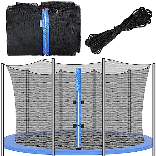 Trampoline Replacement 12 13 14 15 16 ft Trampoline Safety Net Round Frame Trampolines Enclosure Net Weather Resistant Trampoline Net with Double Headed Zippers, Net Only