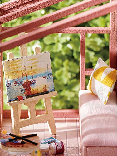 Flever Wooden DIY Dollhouse Kit, 1:32 Scale Miniature with Furniture, Dust Proof Cover, Creative Craft Gift with The Nordic Apartmen for Lovers and Friends (Meet Happiness)