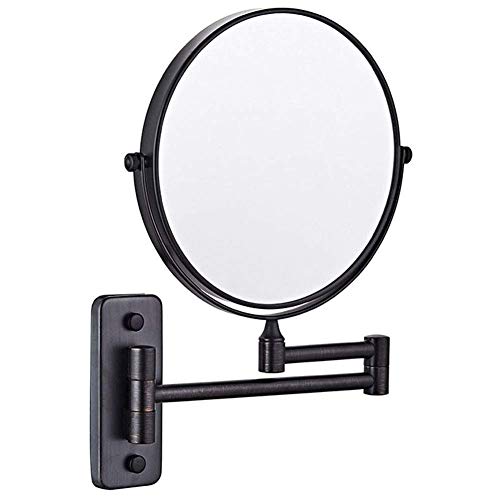 Bathroom Mirror Wall Mounted Makeup Mirror 8-inch Two-Sided 5X Magnification 360° Swivel Extending Folding Bathroom Shaving Cosmetic Make Up Mirror