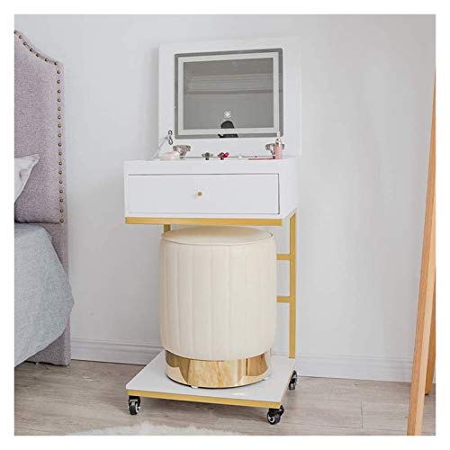 Luxurious Makeup Vanity Desk for Princess's Gift, Net Red Light Luxury Dressing Table Bedroom Nordic Modern Minimalist Mini Dressing Table(60CM)