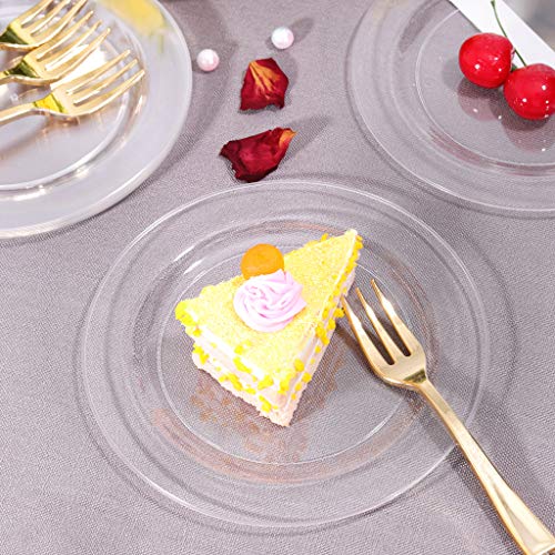 bUCLA 30PCS Clear Plastic Dinner Plates Disposable - 10.25inch Clear Plastic Plates for Party - Heavy Duty Clear Wedding Plates
