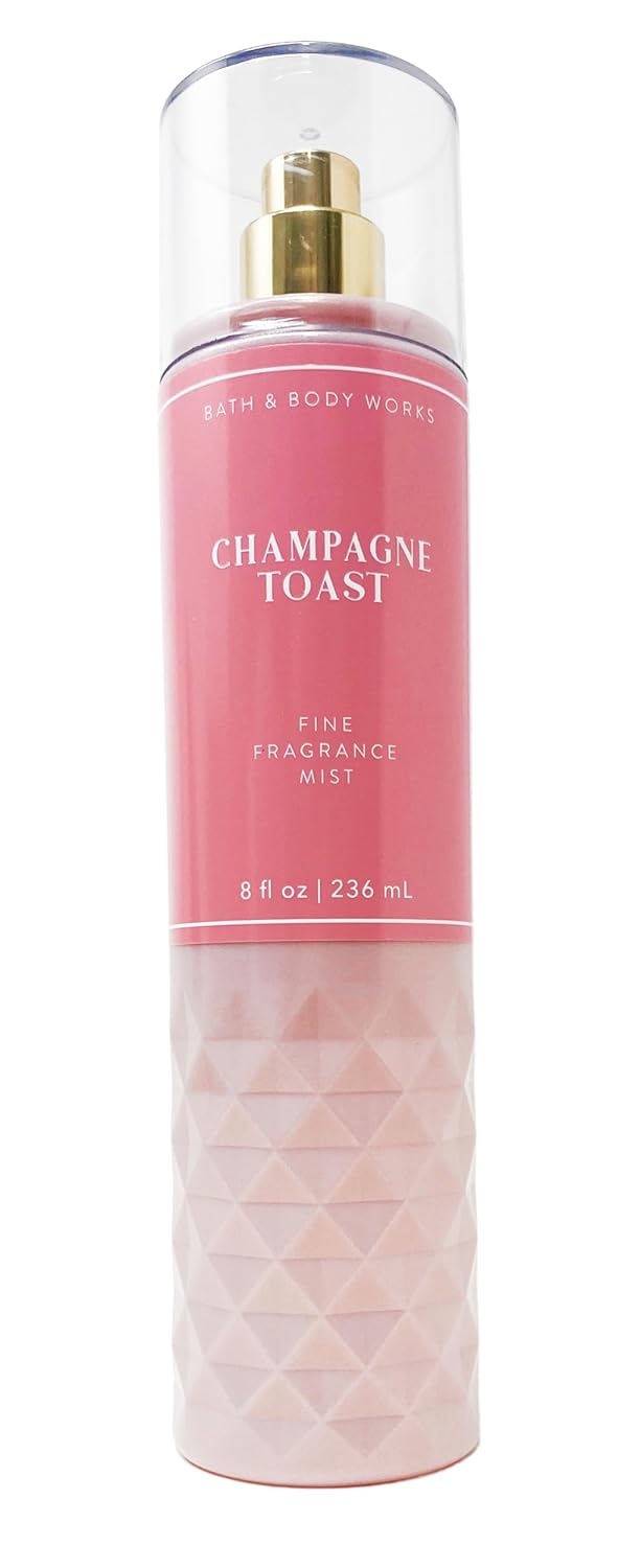 Bath & Body Works Champagne Toast - Deluxe Gift Set - Fine Fragrance Mist, Moisturizing Body Wash, Body Cream, Shower Gel and Body Lotion With a Himalayan Salts Springs Sample Soap.
