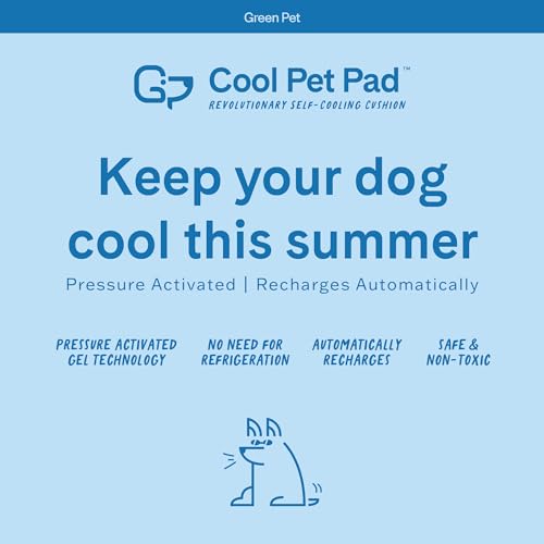 The Green Pet Shop Dog Mat, Extra Large - Pressure Activated Cooling Pad, (80 Plus Lb.) - Non-Toxic Gel, No Water or Electricity Needed for This XL Dog Mat