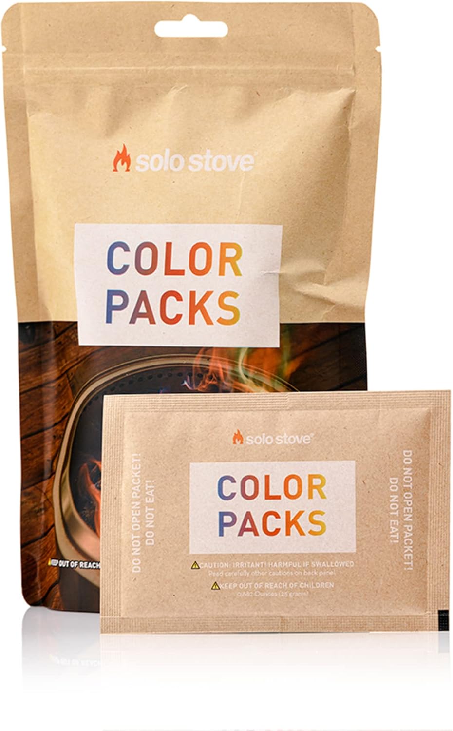 Solo Stove Color Pack 10 Color Changing Fire Packets, Adds Magic Fire Colorful Flames to Your Fire Pit & 4 Potential Fire Color - Blue, Green, Purple, and Yellow - Firepit Accessory for Outside Pits