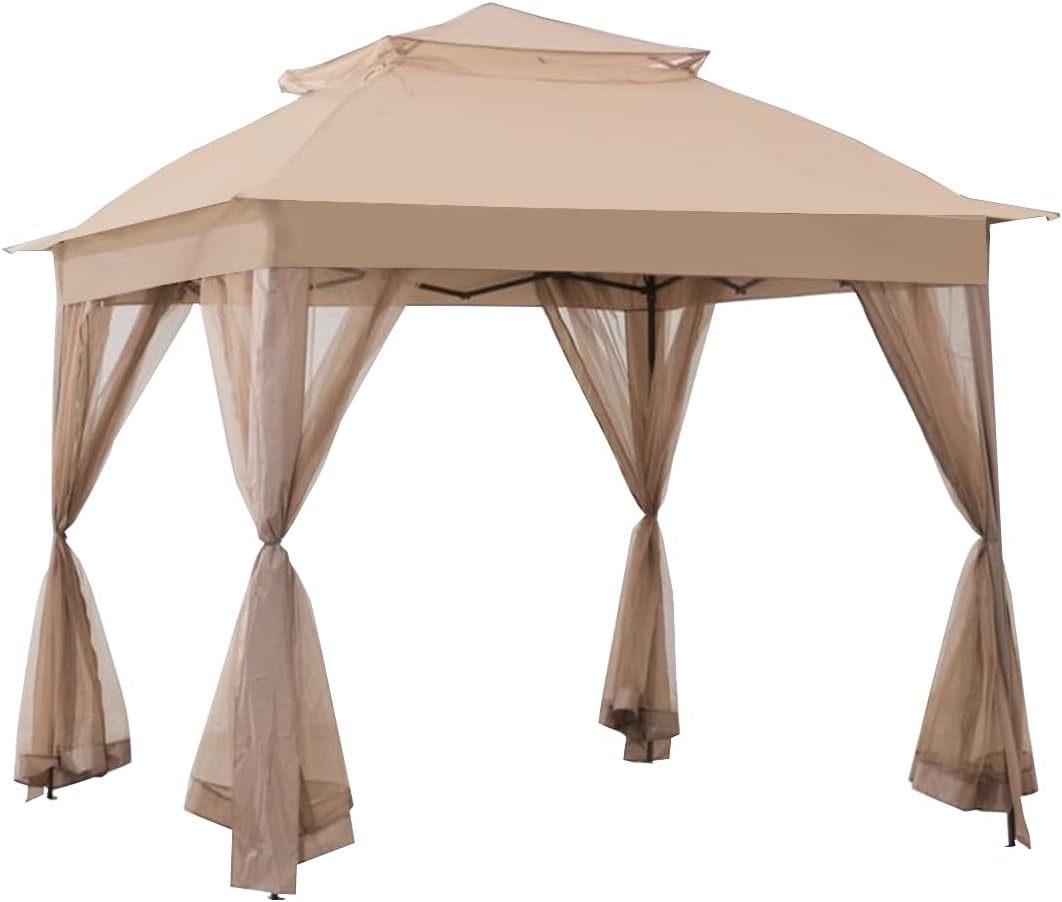 Garden Winds Custom Fit Replacement Canopy Top Cover Compatible with The A109000102, A109000602, S-GZ001-H Sunjoy, Real Living 11x11 Pop Up Instant Gazebo - Upgraded Performance RIPLOCK 350 Fabric