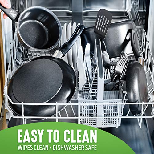 GreenLife Soft Grip Healthy Ceramic Nonstick, Cookware Pots and Pans Set, 16 Piece, Black & Soft Grip Diamond Healthy Ceramic Nonstick, Griddle, 11