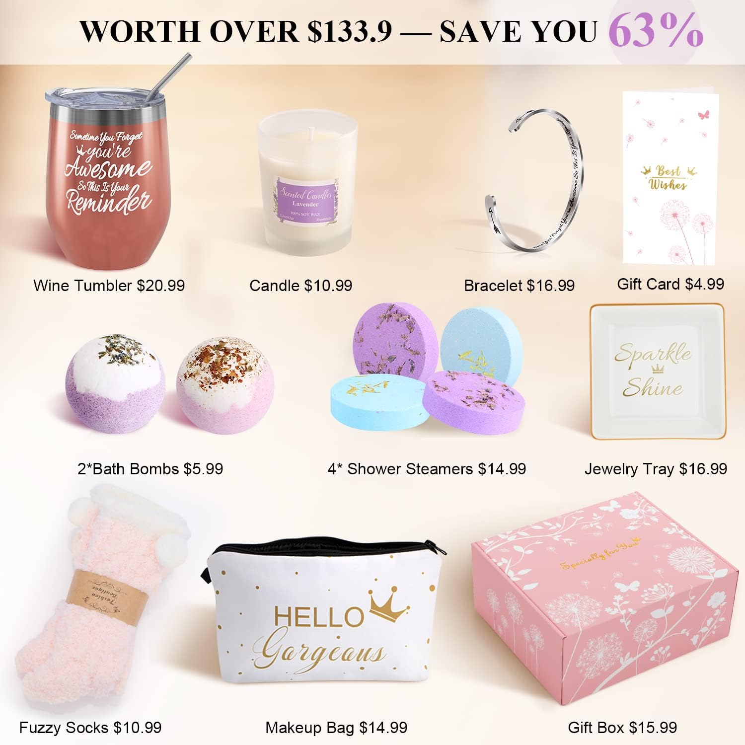 Birthday Gifts for Women,Thank You Gift Basket for Women,Luxury Gifts for Women Mom Best Friend Sister Girlfriend Wife,Unique Birthday Gifts for Her Gift Box for Women Care Package Get Well Soon Gifts