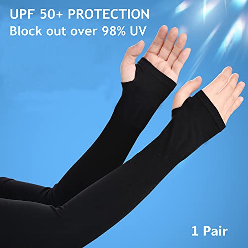 Sun Protection Arm Sleeves With Thumb Holes for Men Women, Cooling Compression UV Arm Cover, Outdoor Sports Sleeve