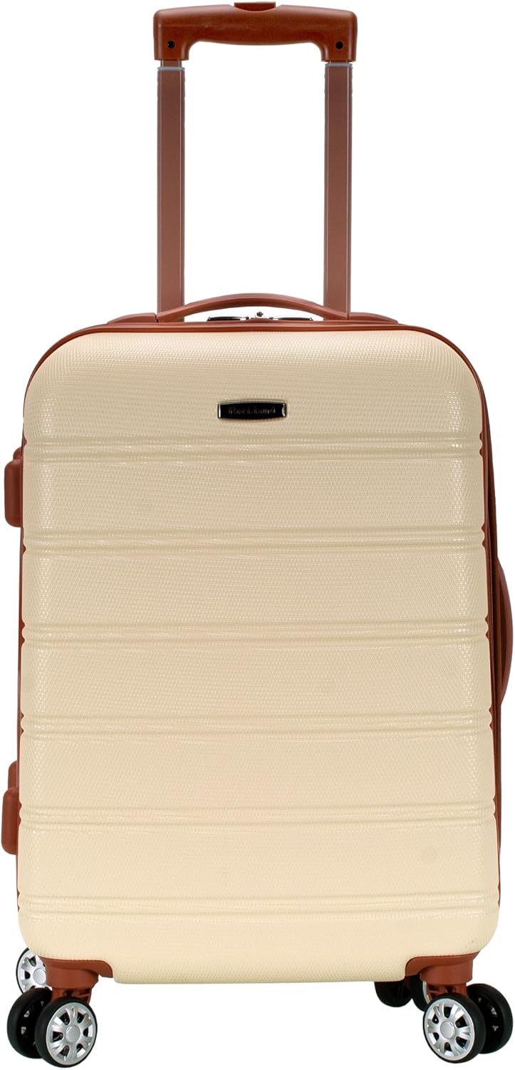 Rockland Melbourne Hardside Expandable Spinner Wheel Luggage, WHITE, Carry-On 20