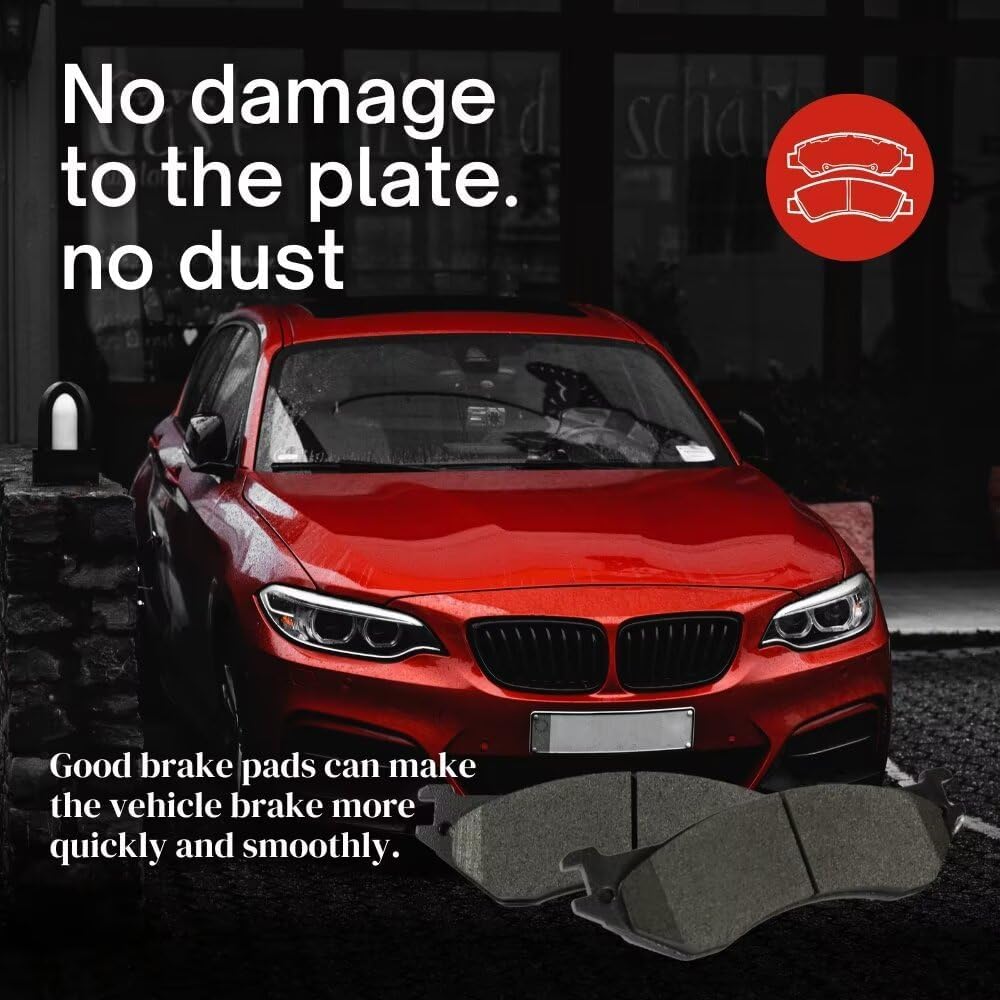 Ceramic Front and Rear Disc Brake Pad Kit for 2007-2010 Hyundai Entourage, for 2013-2016 Hyundai Santa Fe, for 2013 Hyundai Santa Fe Xl, for Kia Borrego/Sedona