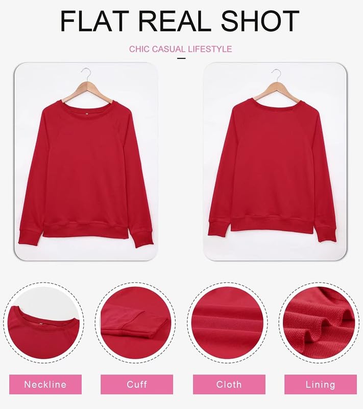 Dokotoo Womens Sweatshirt 2024 Crewneck Long Sleeve Casual Loose Pullover Sweatshirts Tops Shirts