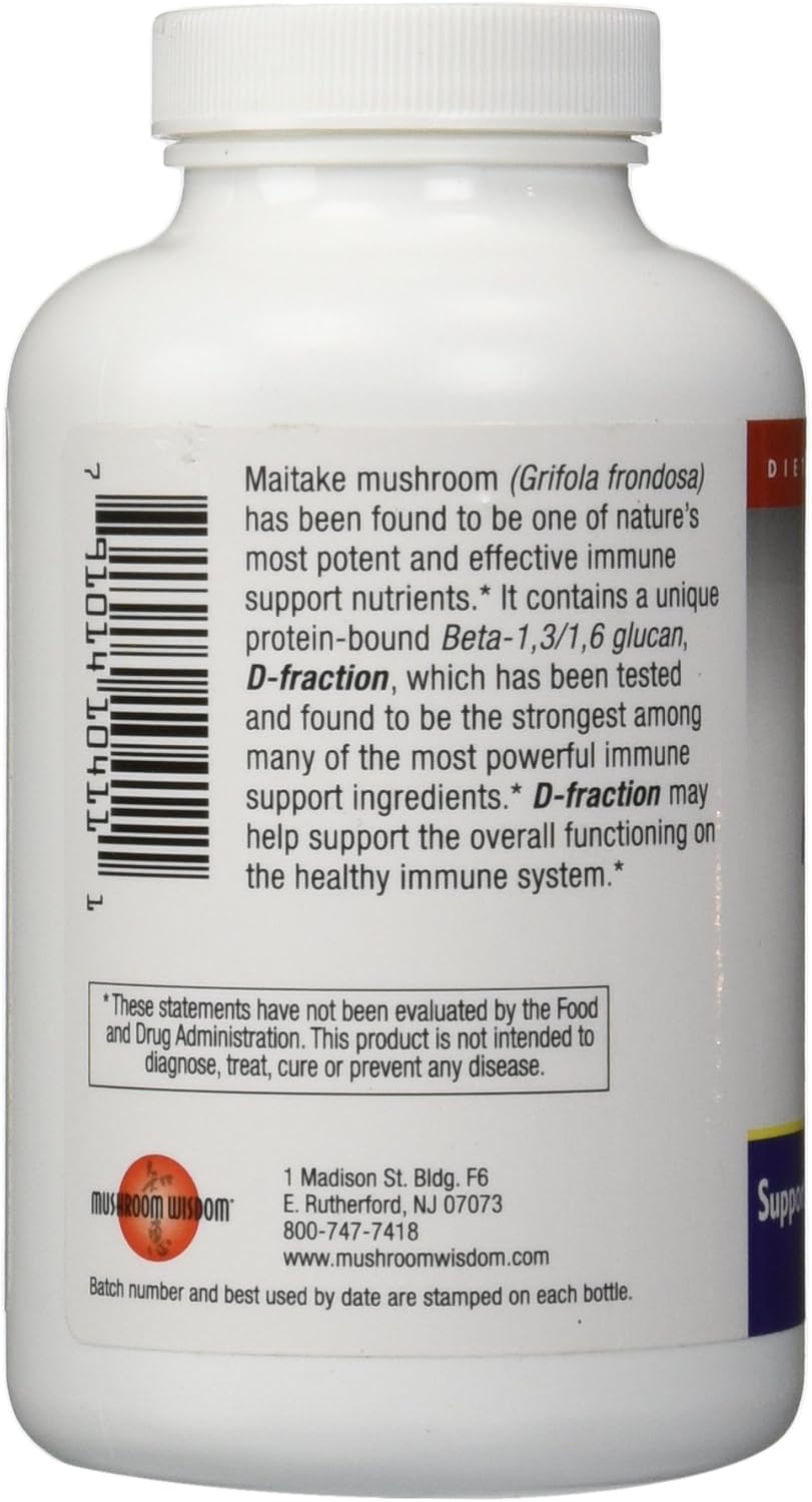 MUSHROOM WISDOM Maitake Mushroom Extract D-Fraction 360 Capsules