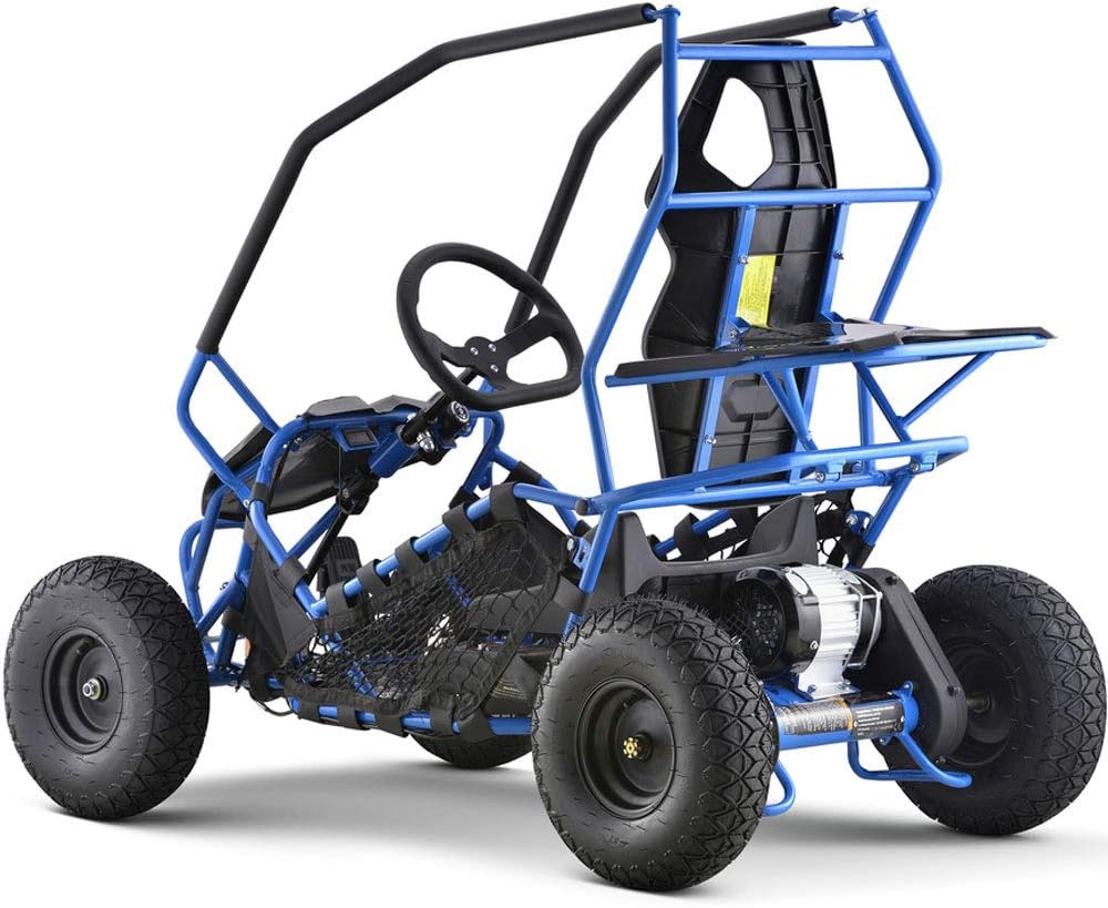 MotoTec Kids Electric Go Kart Maverick 1000w Blue