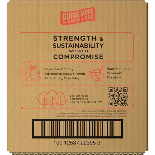 Glad Extra Large Drawstring Lawn and Leaf Bags, 39 Gallon, 30 Count