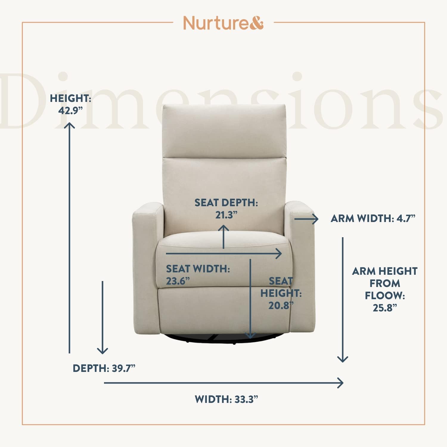 Nurture& The Glider Plus Ivory + The crib Natural | Premium Nursery Power Recliner + Baby, Toddler Convertible Crib (Toddler Guardrail NOT Included)