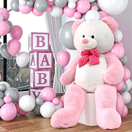 MorisMos Large Teddy Bear 4 feet Stuffed Animal, Soft Giant Teddy Bear Plush Toy for Girlfriend, Life Size Big Stuffed Bear Valentines for Adults Kids Brown