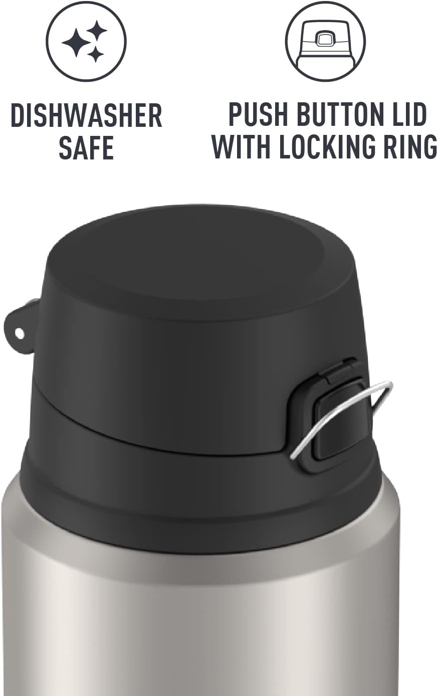 THERMOS Stainless King Vacuum-Insulated Drink Bottle, 24 Ounce, Matte Steel