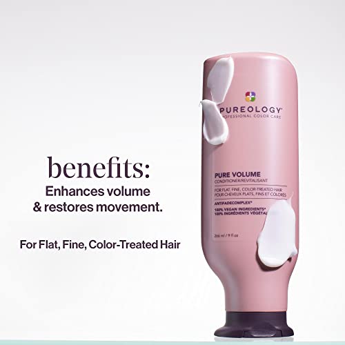 Pureology Pure Volume Conditioner | For Flat, Fine, Color-Treated Hair | Adds Volume & Movement | Lightweight Conditioner | Sulfate-Free | Vegan | Updated Packaging