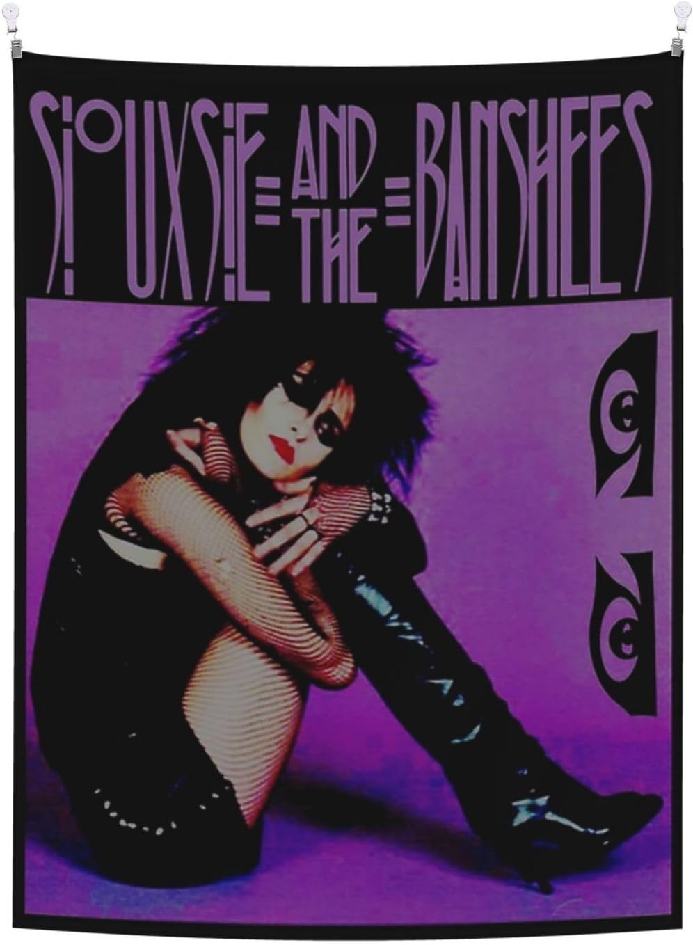 CASOWAT Siouxsie Rock and the Banshees Band Tapestry Wall Art Hanging Tapestries For Living Room Bedroom Home Decor 29 x 37 inch