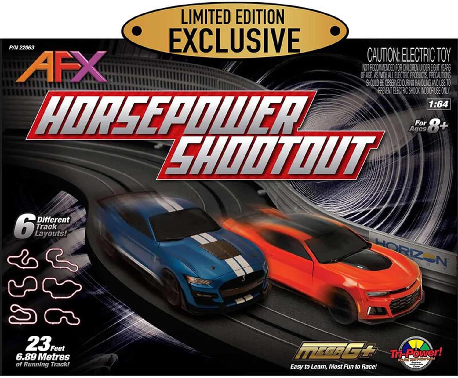AFX/Racemasters Horsepower Shootout Set AFX22063 HO Slot Racing Sets