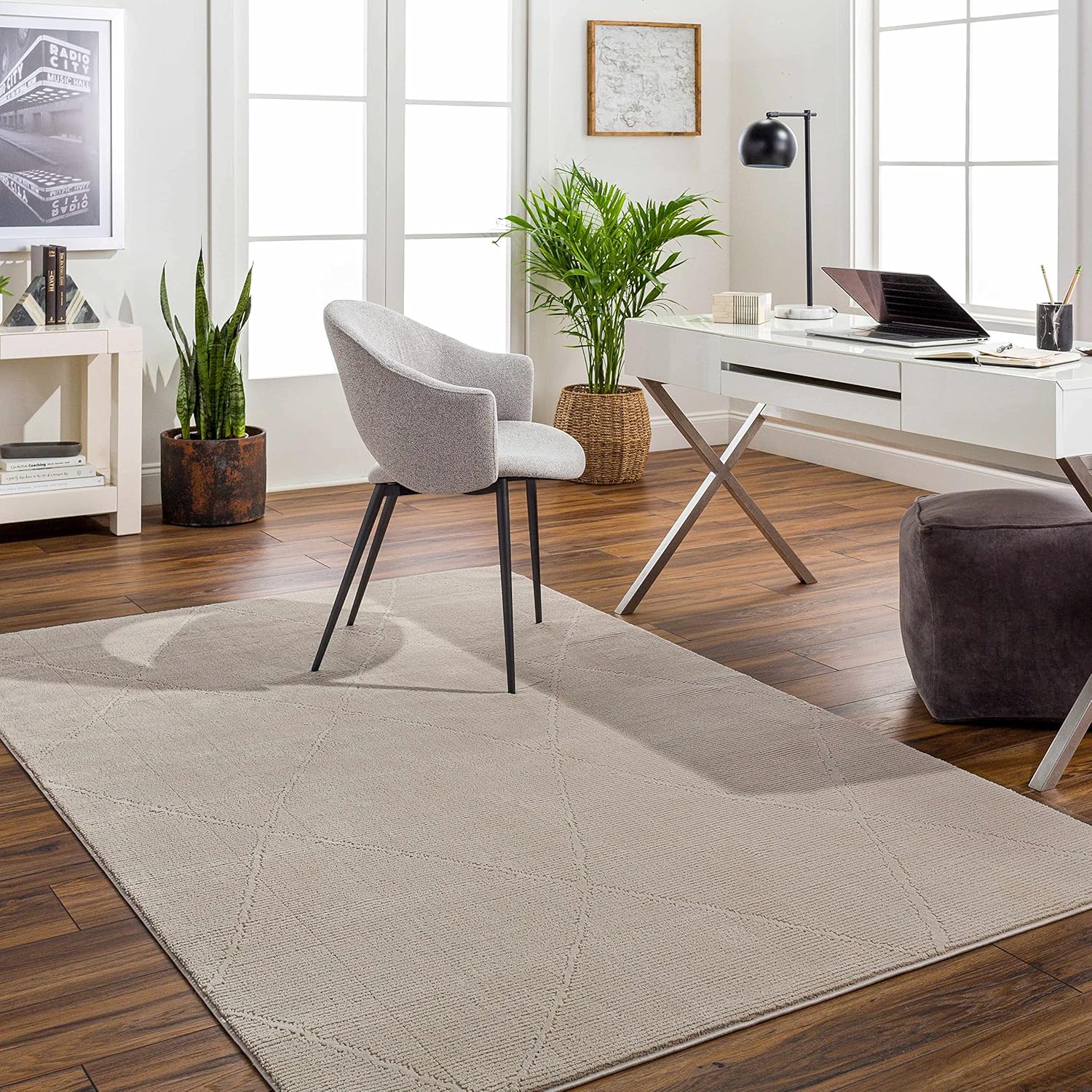 Hauteloom Aldis Living Room, Bedroom Area Rug - Machine Washable - Bohemian Neutral Farmhouse - Brown - 23