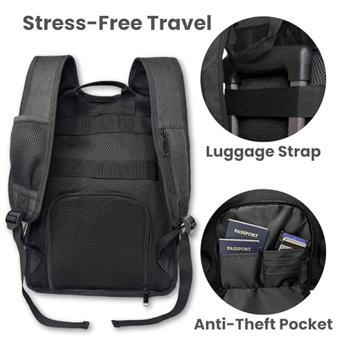 JOHAR Travel Diaper Backpack - Spacious, Waterproof with Changing Pad, Insulated Pockets, Anti-Theft Pocket - Black