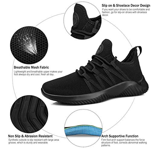 Feethit Womens Slip On Running Shoes Non Slip Walking Shoes Lightweight Gym Workout Shoes Breathable Fashion Sneakers