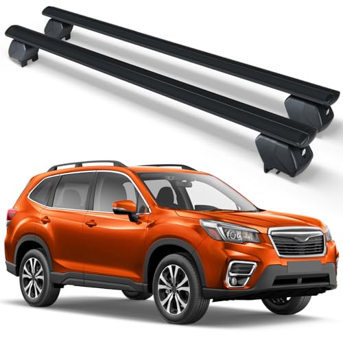 SUORTO Heavy Duty 300 LBS Roof Rack Cross Bars Compatible with 2018-2024 Subaru Crosstrek XV & 2017-2023 Impreza with Side Rails, Lockable & Adjustable Crossbars Cargo Rack Rooftop Luggage Carrier