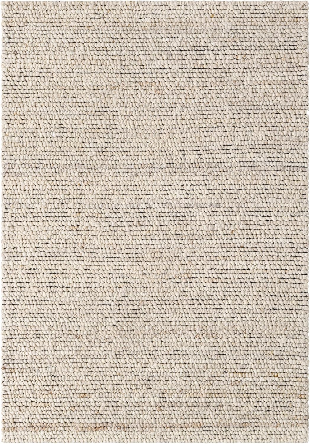 Hauteloom Olisa Wool Living Room, Bedroom Area Rug - Farmhouse - Bone - 2' x 3'