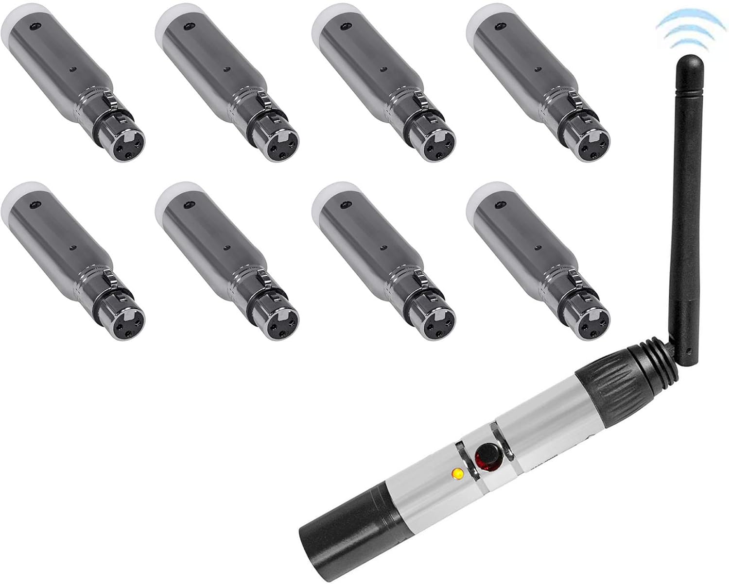 Rockville DMX-WTR Wireless DJ DMX Lighting Transmitter+8) Rechargeable Receivers