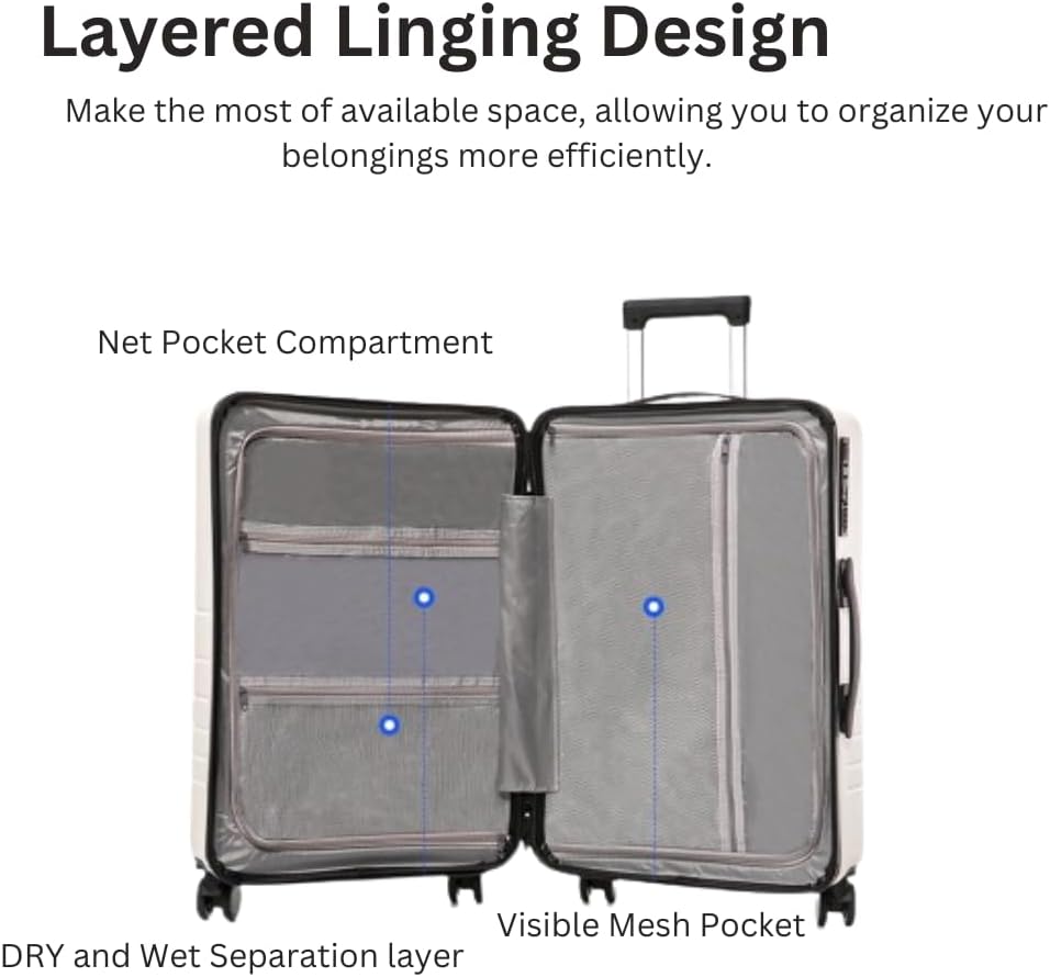 Hardside Carry On Luggage, Airline Approved TSA lock, Charging Port, 20-inch Lightweight Luggage, Front Open Carry On luggage with Scratch-Resistant PC HardShell Suitcase, Black