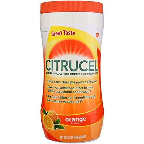 Citrucel Powder Orange Flavor Fiber Therapy for Occasional Constipation Relief, 30 ounce (Pack of 3)