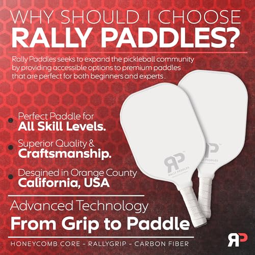 Pickleball Paddles Set | Featuring a Multilayer Carbon Fiber Face | Lightweight Honeycomb Core | 2 Premium Paddles, 4 Balls, 1 Bag | Ideal for Beginners & Designed in California