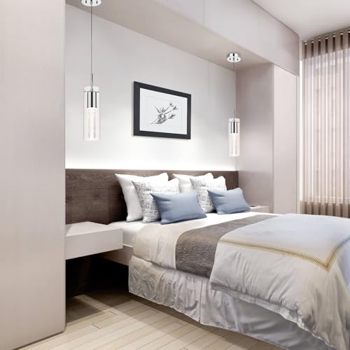 XiNBEi Lighting Pendant Lighting, Kitchen Island Cluster Pendant Light 3 Light with Crystal and LED Bulb XB-P1110-3-CH