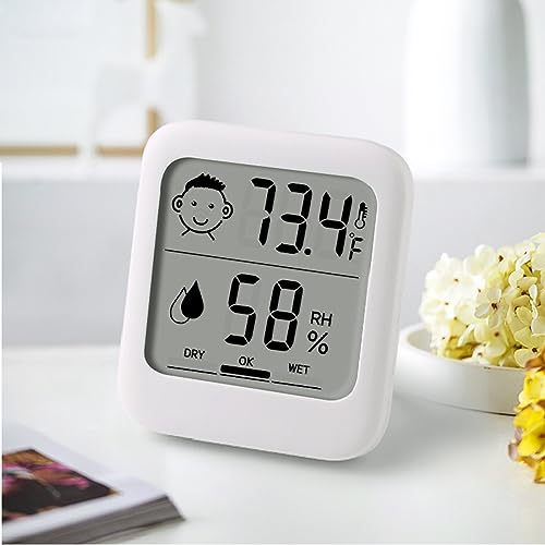 Digital Thermometer and Hygrometer with Comfort Face Display, Hygrometer, Stand, Magnet, Hanging, Simple, Infectious Disease Prevention, Heat Stroke Prevention (Simple, No Clock)
