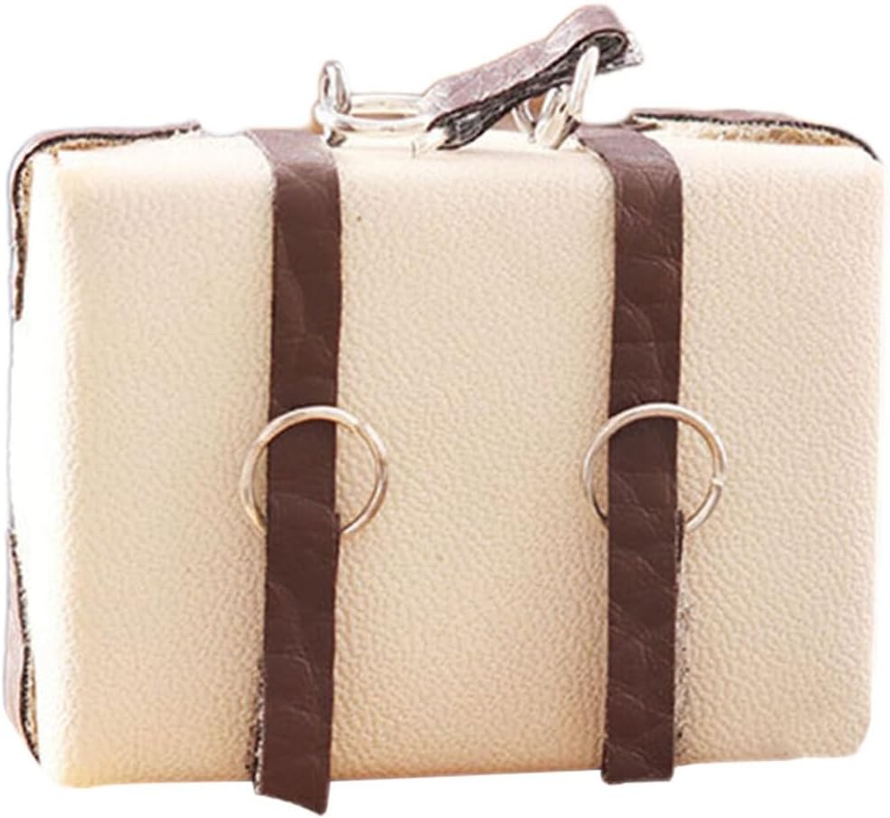 Gadpiparty Dollhouse Furniture Miniature Travel Trunk Suitcase 1:12 Vintage Doll House Suitcase Model Mini Desktop Decoration for Fairy Garden Supply Micro World Decor