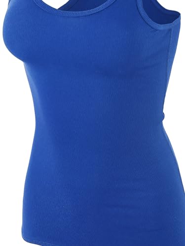 Women's Slim Fit Scoop Neck Ribbed Stretchy Racerback Tank Tops