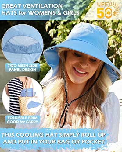 Neck Flap Sun Hat with Wide Brim - UPF 50+ Hiking Safari Fishing Caps for Men and Women, Perfect for Outdoor Adventures